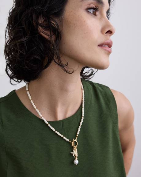 Short Necklace with Fish Charms