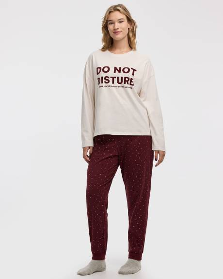 Ensemble pyjama en coton à manches longues et jogger
