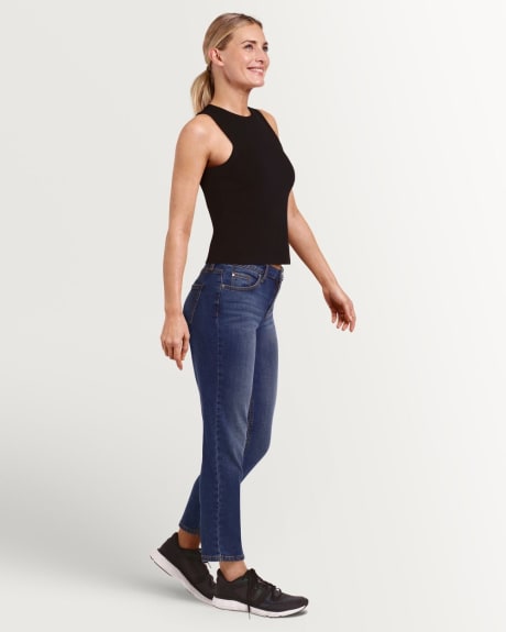 Cropped Crew Neck Ribbed Tank Top