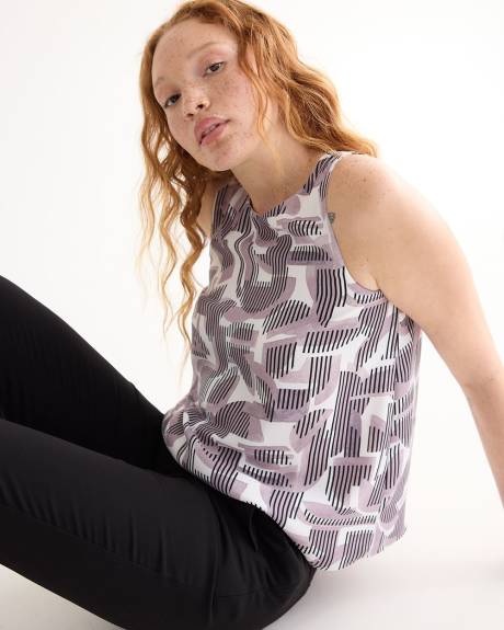 Sleeveless Crew-Neck Crepe Blouse - R Essentials