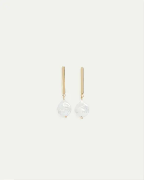 Stick Earrings with Water Pearls