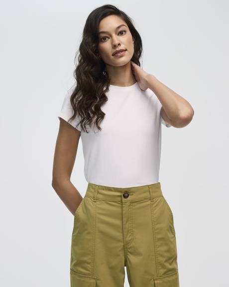 Ribbed Fitted Crew Neck T-Shirt - R Essentials