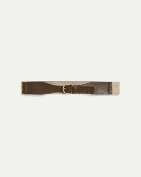 Faux Leather Elastic Belt