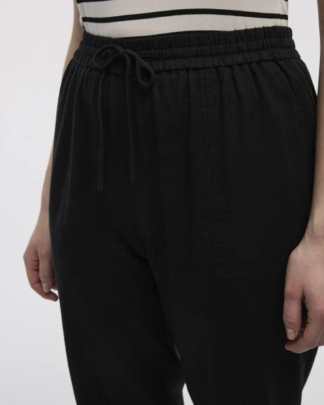 Pantalon jogger en mélange de lin - Petite