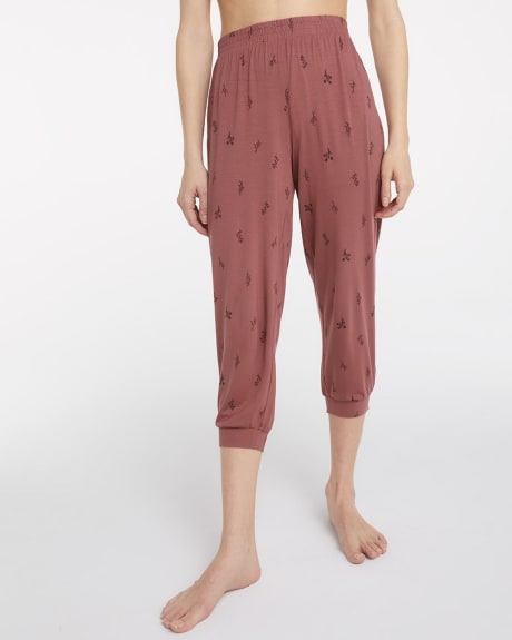 Pantalon de pyjama jogger écourté et imprimé
