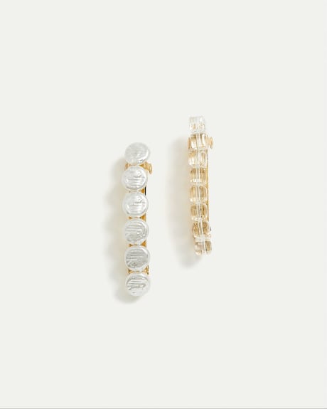 Strass and Pearls Hair Clips, Set of 2