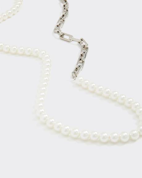 Long Half-Pearl Necklace