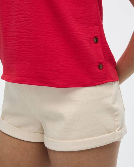 Sleeveless Blouse with Buttons at Sides