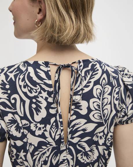 Short-Sleeve V-Neck Dress