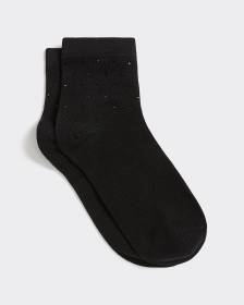 Bas chevilles avec strass à l'ourlet