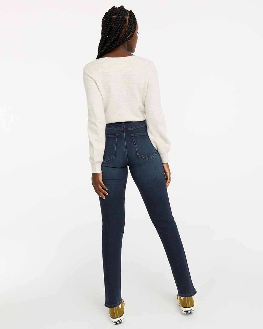 High-Rise Dark Wash Jean with Slim Leg, The Vintage - Petite
