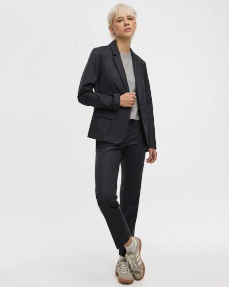 Pantalon pied-de-poule à taille haute et jambe droite - Le Stretch Moderne (MD) - Long