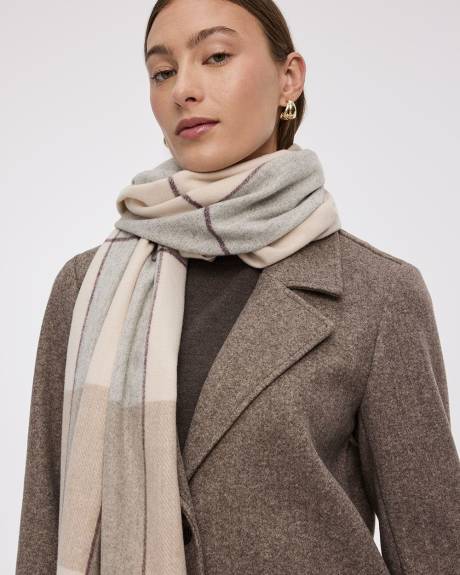 Grand foulard châle à carreaux