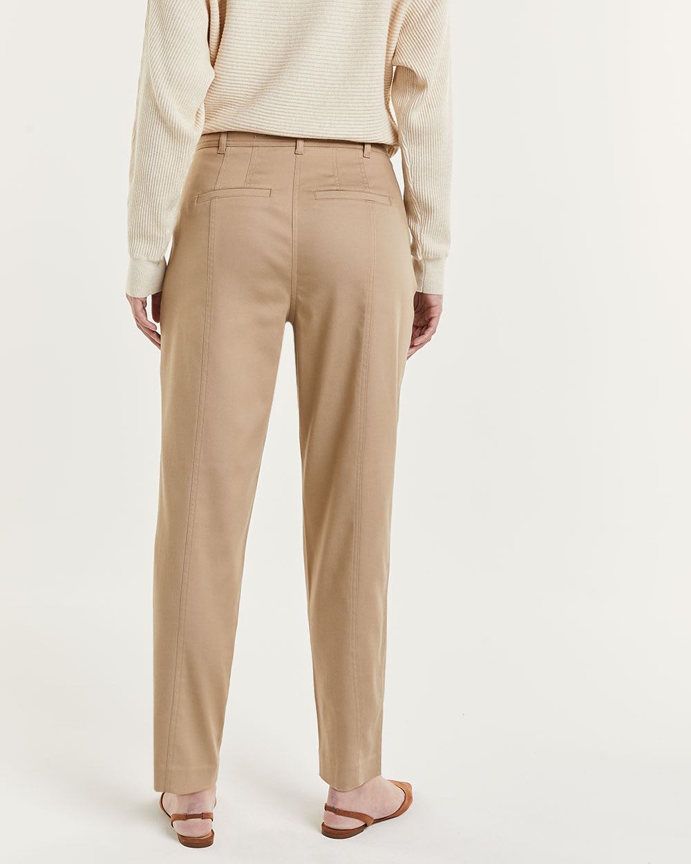 Super High Rise Straight Tapered Twill Pants - Petite