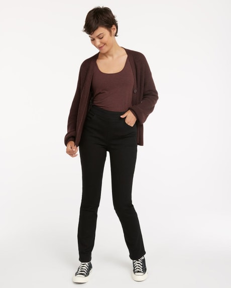 Mid-Rise Black Pant with Straight Leg, The Original Comfort