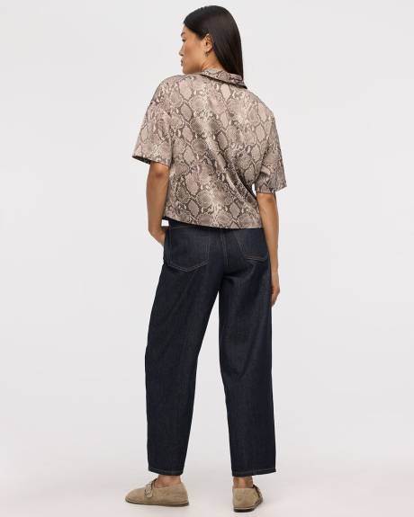 Satiny Short-Sleeve Shirt