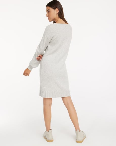 Semi-Fitted Sweater Dress with Cable Stitches