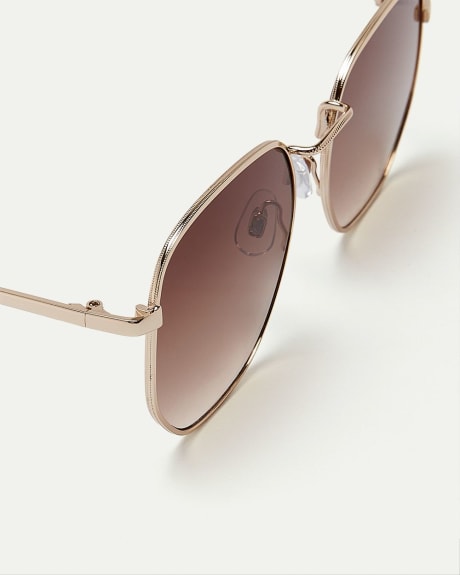 Skinny Sunglasses with Brown Lenses