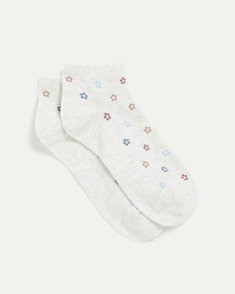 Cotton Anklet Socks with Tiny Flowers