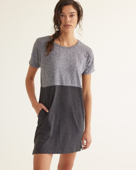 Short-Sleeve Colour-Block Dress, Dry Lux Hyba