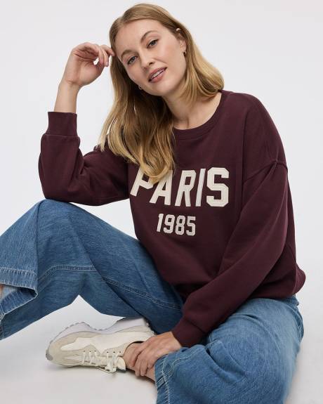 Pull en molleton à manches longues et col rond