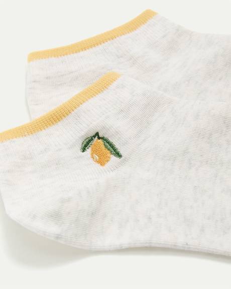 Anklet Socks with Lemon at Hem