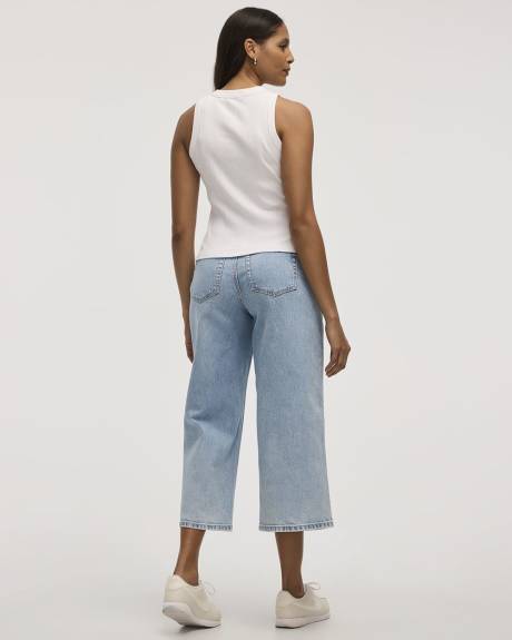 Camisole ajustée et côtelée à col rond