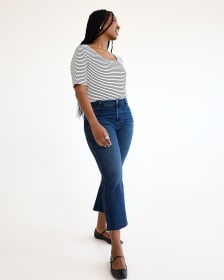 Flare-Leg Cropped Mid-Rise Jean