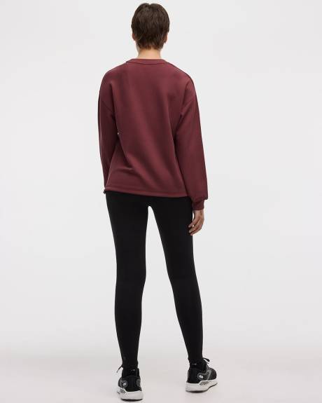 Pull en tricot ottoman à manches longues et col rond - Hyba