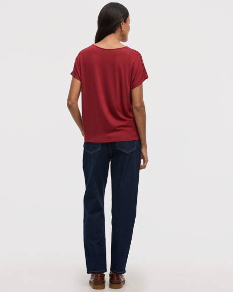 T-shirt à manches courtes dolman et col bateau