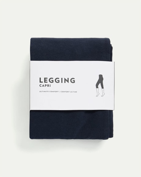 Legging capri en coton uni