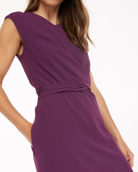 Fit and Flare Midi Dress with Wrap Detail, Connected Apparel