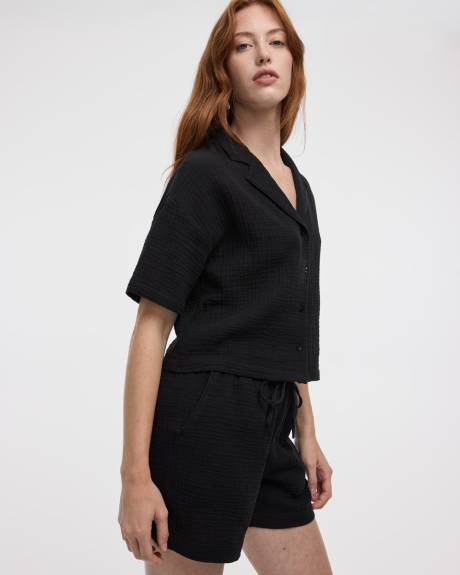 Waffled Short-Sleeve Shirt