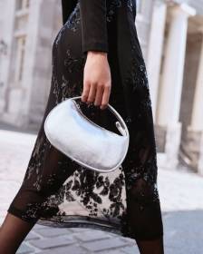 Structured Metallic Oval Bag