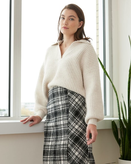 Knit Pullover with Johnny Collar