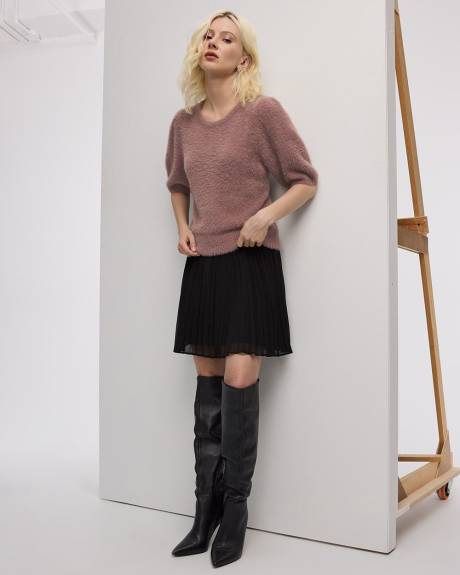 Mini-jupe plissée en mousseline