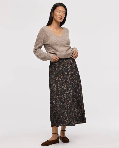 Satin A-Line Midi Skirt