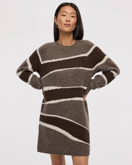 PlushSoft Crew-Neck Sweater Dress