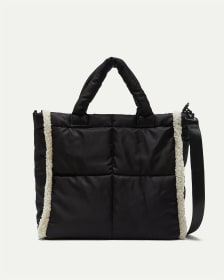 Tote Bag with Sherpa Trims