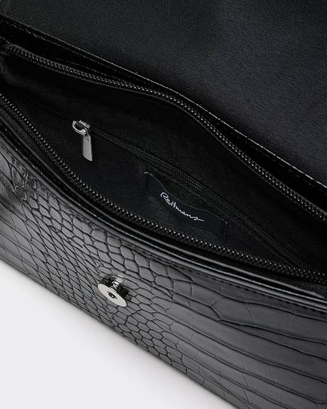 Sac à main en faux cuir à motif peau de crocodile