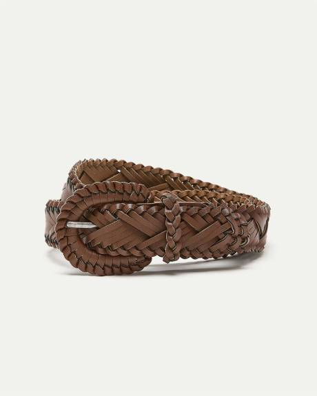 Braided Faux Leather Belt