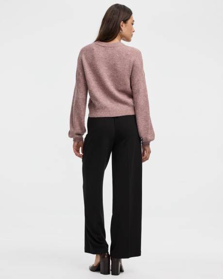 Pull en mailles de fantaisie à manches longues et col montant