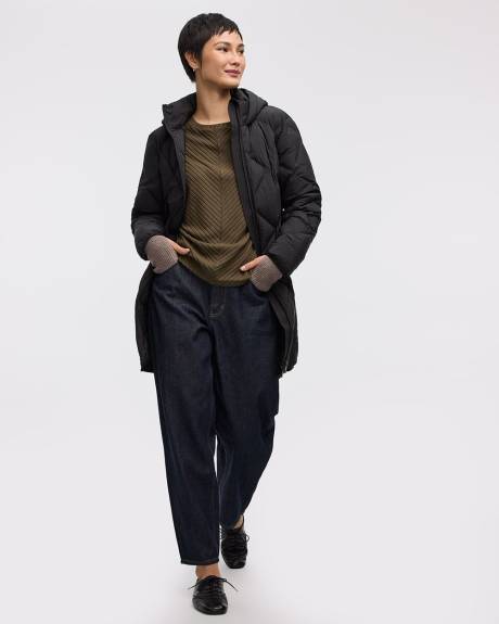 Long Hooded Puffer Jacket