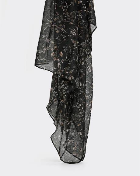 Foulard carré à motif floral