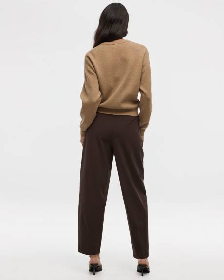 Long-Sleeve Crew-Neck Sweater with Embroidery