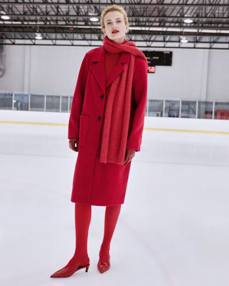 Long Coat with Two-Button Closure