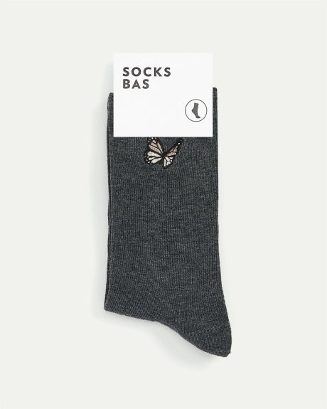 Cotton Socks with Butterfly