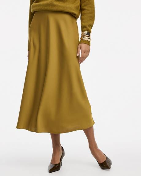 Satin A-Line Midi Skirt