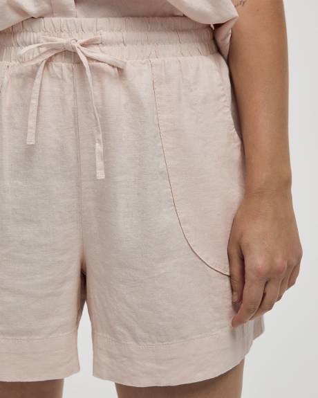 Linen-Blend Shorts with Drawstring
