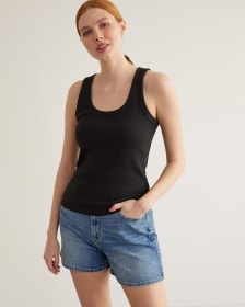 Scoop-Neck Ribbed Tank